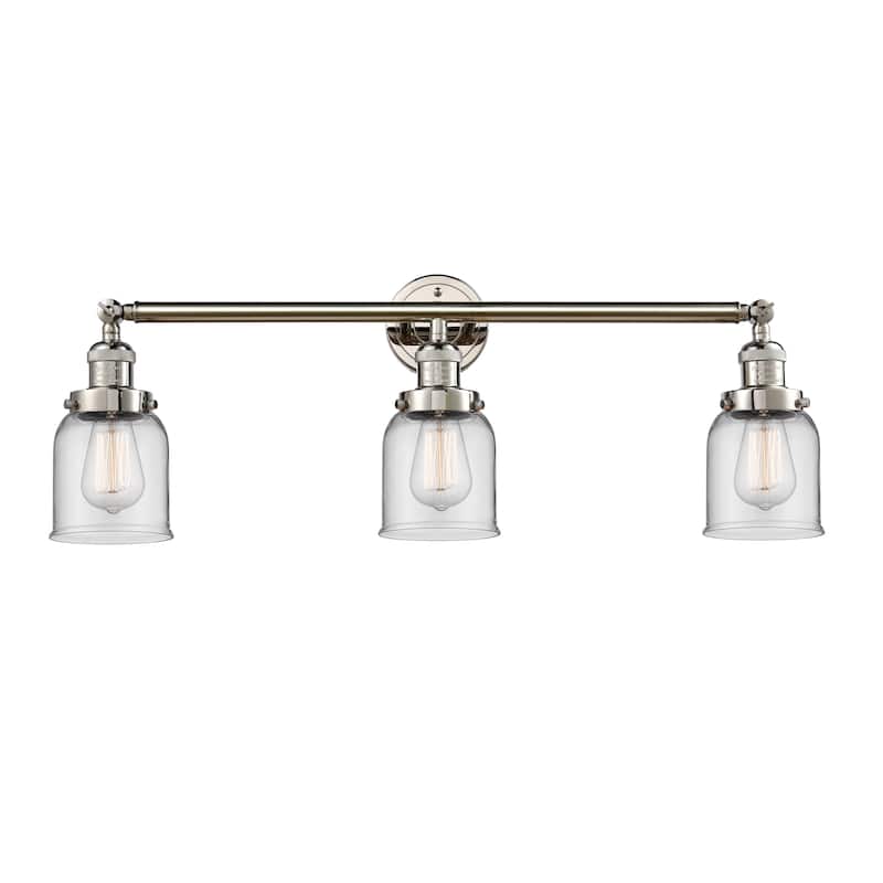 Innovations Lighting Bell - 3 Light 30" Bath Vanity Light - Clear/Polished Nickel