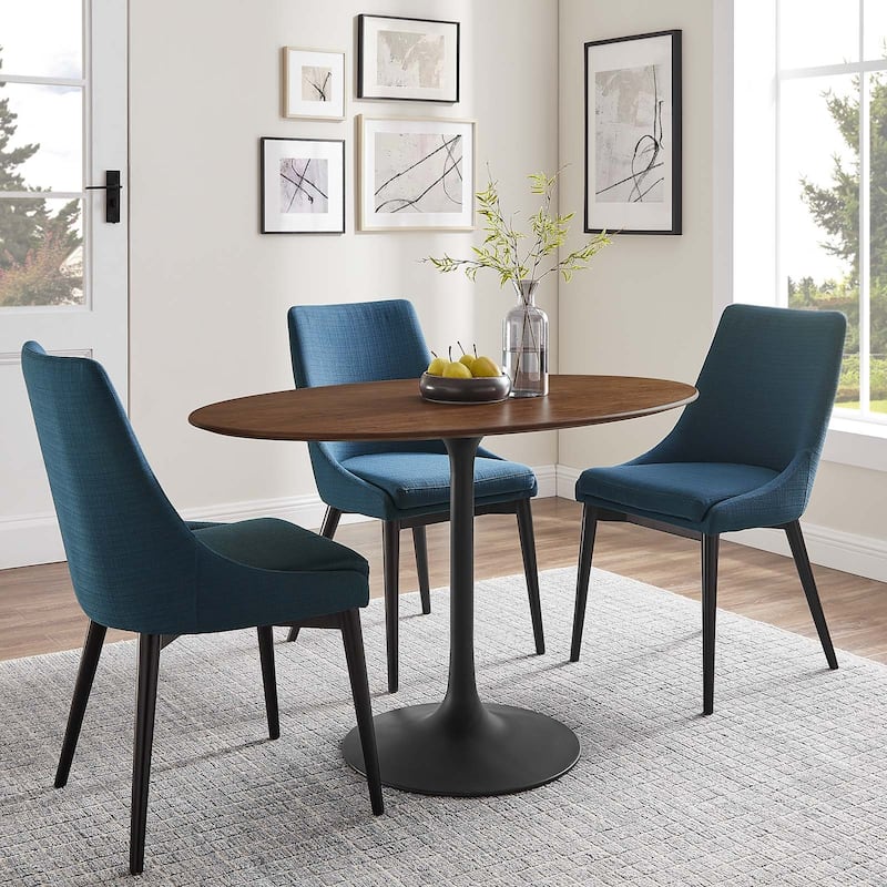Lippa 48" Oval Wood Grain Dining Table - Black Walnut