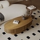 preview thumbnail 25 of 160, Modern Solid Wood Veneered Round/Oval/Rectangular Coffee Tea Table with Storage.