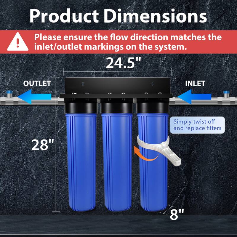 iSpring WGB32B-DS Whole House Water Filter System w/ Sediment, Anti-Scale, and Carbon Block Water Filters