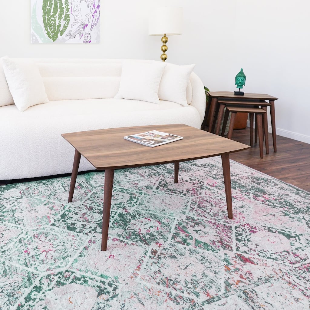 GDFStudio - Deny Modern Solid Wood 37.5" Rectangular Living Room Coffee Table