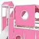preview thumbnail 11 of 34, Twin Size Loft Bed with Storage Stairs, Tent & Tower, Solid Wood Castle-Inspired Kids Loft Bed Frame with Slide, Fence & Window