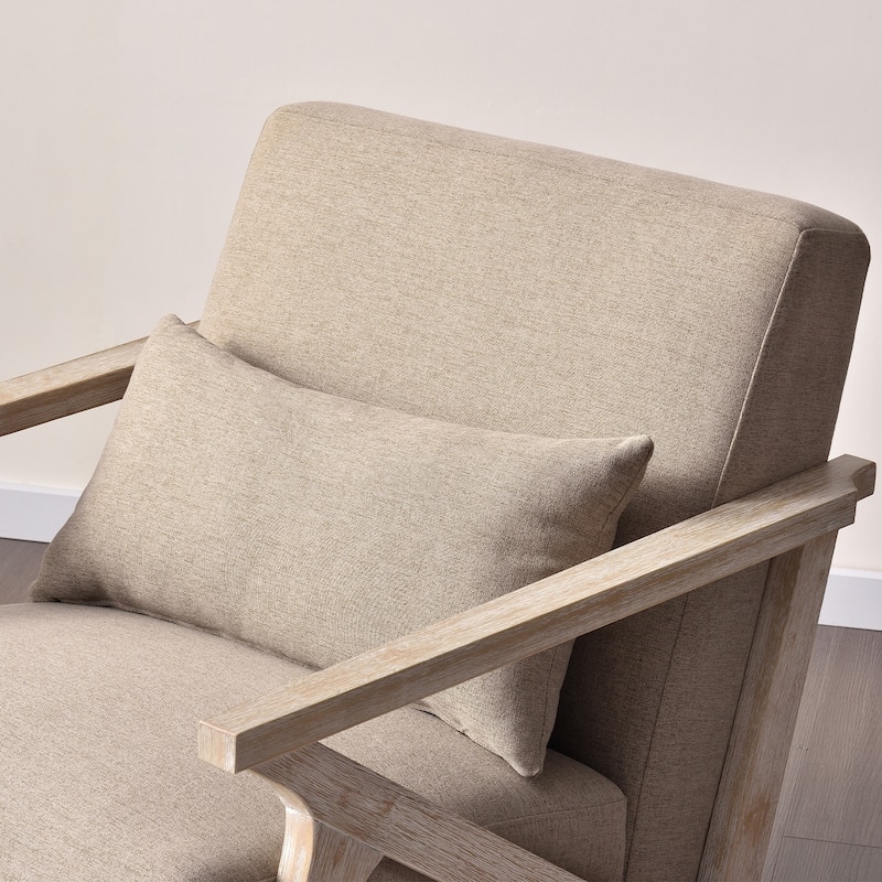 Accent Armchair Solid Hardwood Upholstered