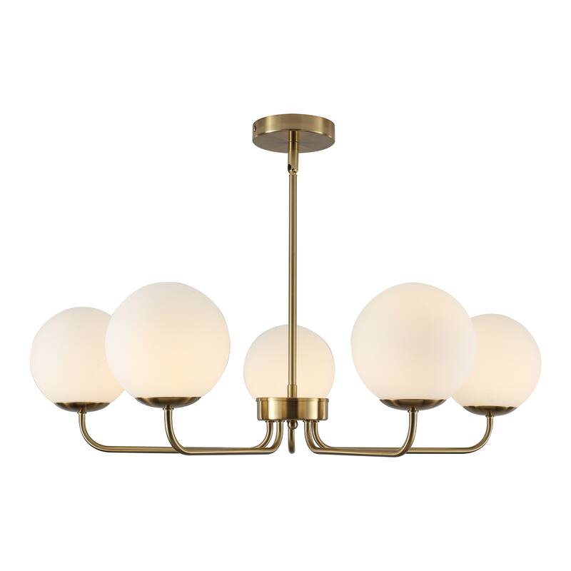 5-Light Dimmable Globe chandelier - Brushed Gold