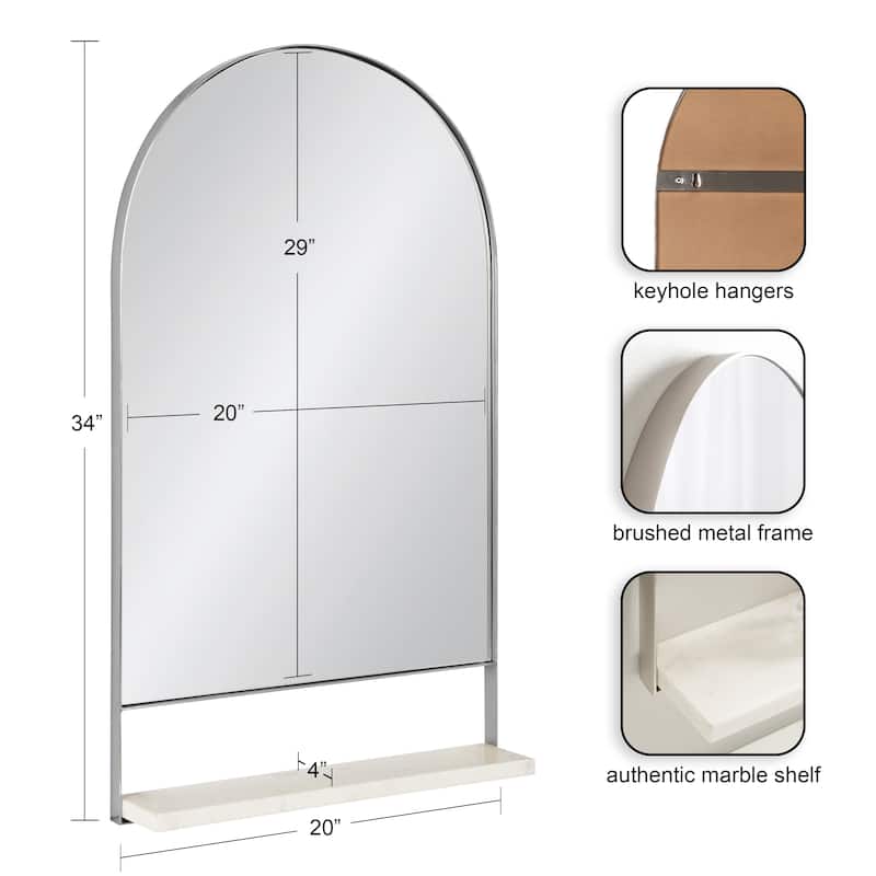 Kate and Laurel Chadwin Wall Mirror with Shelf