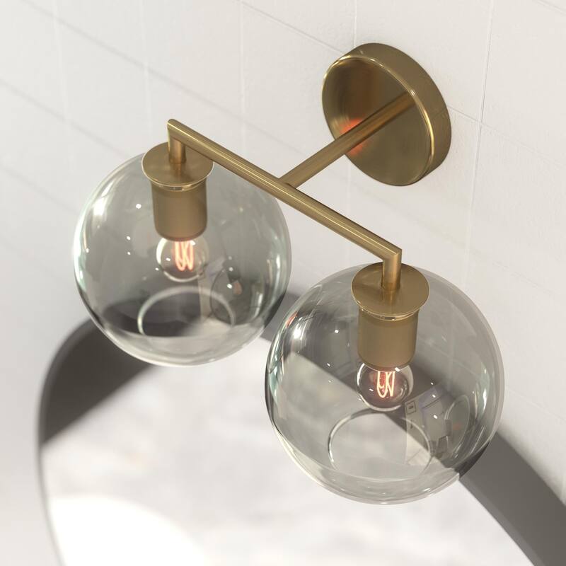 OROMA HOME Fernando 2-Light Globe Glass Bathroom Vanity Sconce