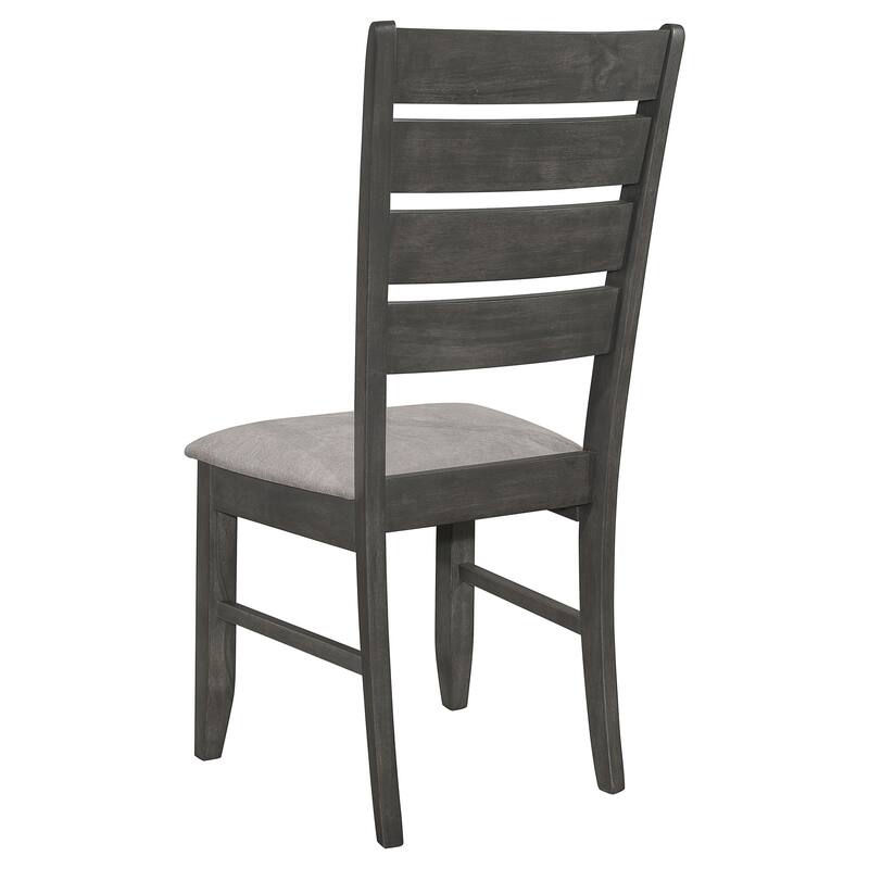 Lyla 19 Inch Side Chair, Set of 2, Ladderback Style, Rustic Gray Wood