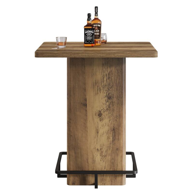 Bar Table, 39.37" High Square Pub Table for Small Bars