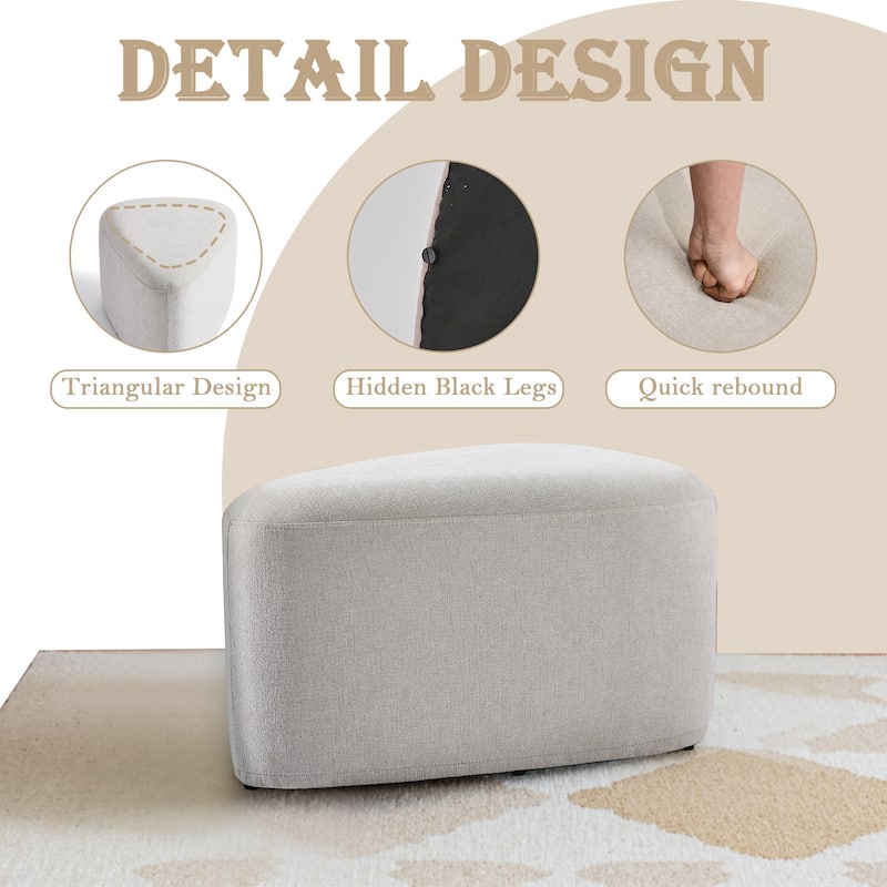 26" Footstools and Ottomans, Modern Fabric Pouf Ottoman