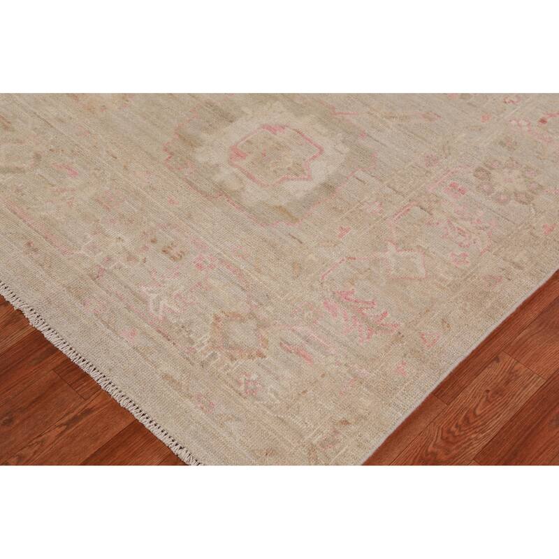 Hand Knotted Oriental 100% Wool Carpet Transitional All-Over Beige & Ivories Oushak Area Rug - 10' 0'' X 8' 0''