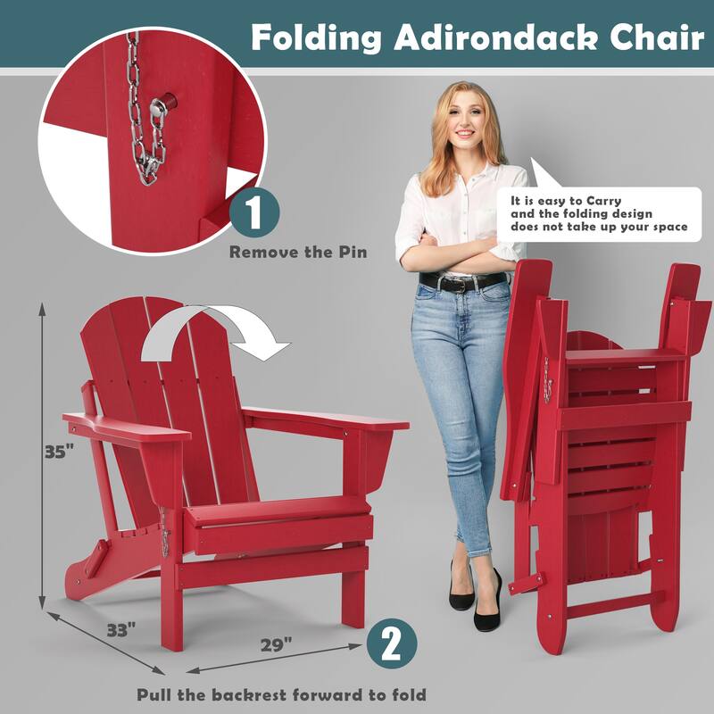Poly Outdoor Adirondack Chair - Foldable All Weather