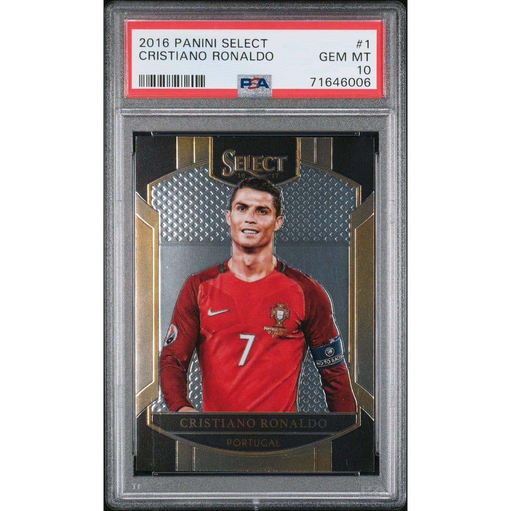 Cristiano Ronaldo 2016 Panini Select Soccer Card #1 Graded PSA 10 - 8'6" x 11'6"