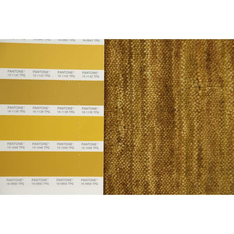 Hand Knotted Oriental 100% Wool Carpet Tribal Animal Pictorial Yellow & Gold Gabbeh Area Rug - 4' 0'' X 1' 10''