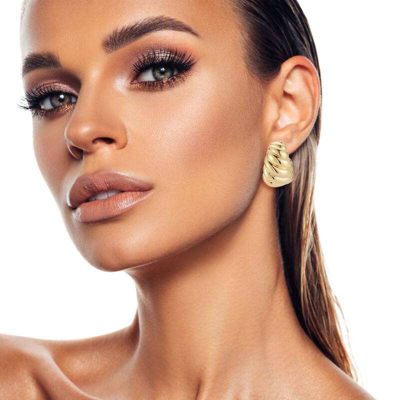 Chloe & Madison Statement Graduated Croissant Earrings