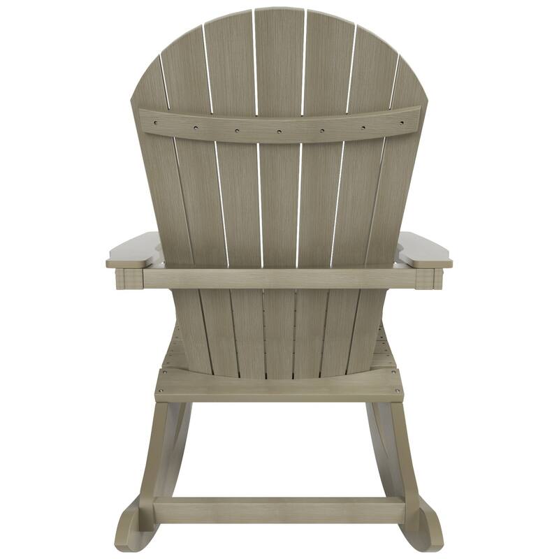 Polytrends Vineyard HIPS Outdoor Eco-Friendly All Weather Seashell Rocking Adirondack Chair