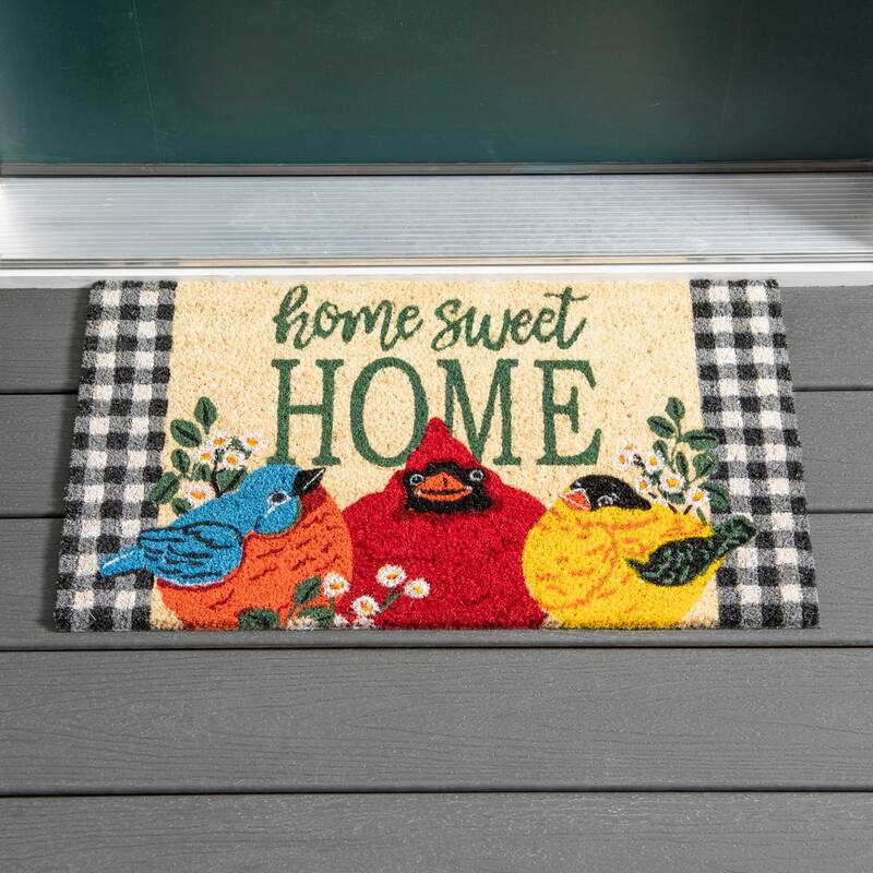 Portly Birds Greetings Coir Mat