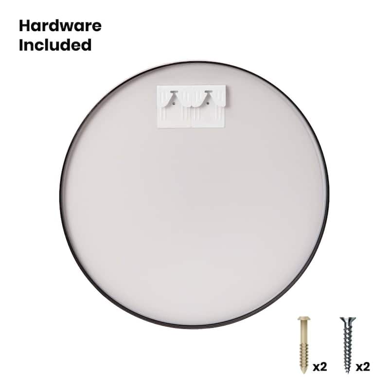 Accent Wall Mount Mirror with Aluminum Frame - Round Wall Mirror