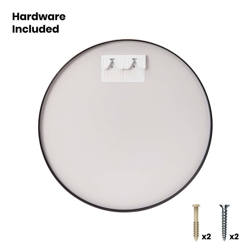 Accent Wall Mount Mirror with Metal Frame - Round Wall Mirror