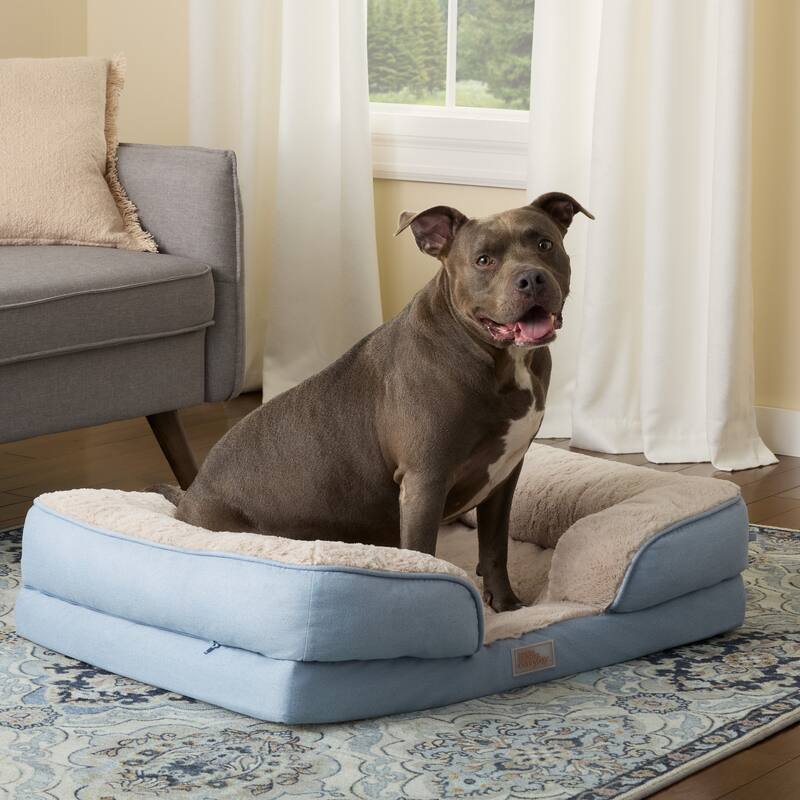 TOWN & COUNTRY EVERYDAY CuddleTown Comfy Solid Bolster Sofa Supportive Pet Bed