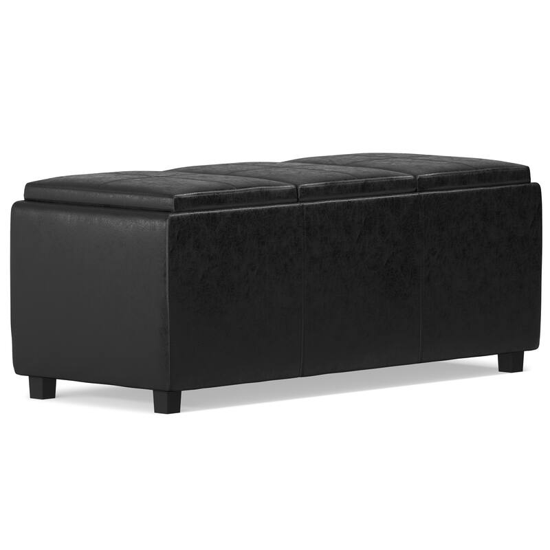 WYNDENHALL Franklin 42-in. Wide Contemporary Rectangular Storage Ottoman