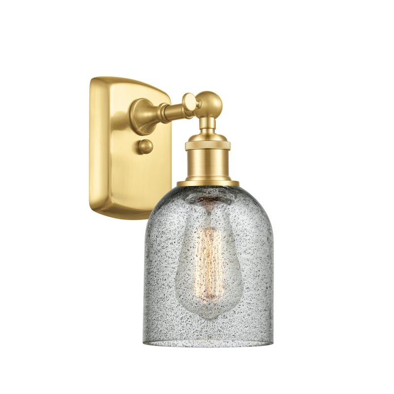 Innovations Lighting 516-1W-12-5 Caledonia Sconce Caledonia 12" Tall - Satin Gold / Charcoal