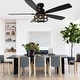 preview thumbnail 6 of 12, Bella Depot 52" Black Industrial Flush Mount Ceiling Fan with Light and Remote 6-speed Reversible DC Motor Low Profile Fan