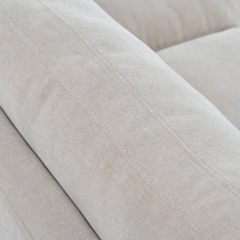 111.4" Polyester Combination Sofa with 3 Pillows, Curved Design and Removable Cushions