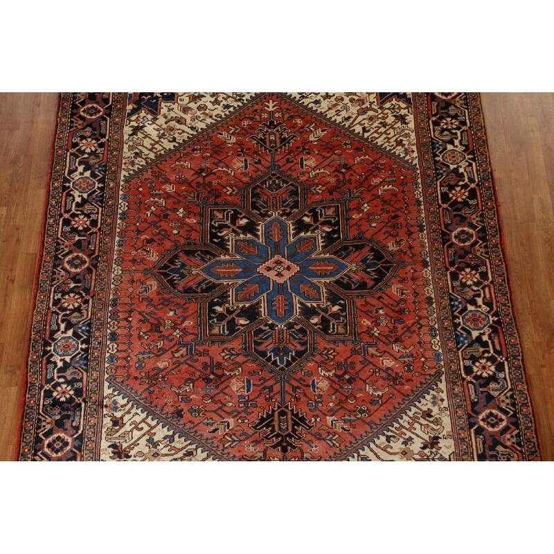 Traditional Vegetable Dye Heriz Persian Area Rug Wool Hand-knotted - 7'0" x 9'7"