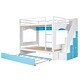 preview thumbnail 6 of 7, Full over Full Bunk Bed with Trundle and Stairs, Ladders with Storage Cabinet