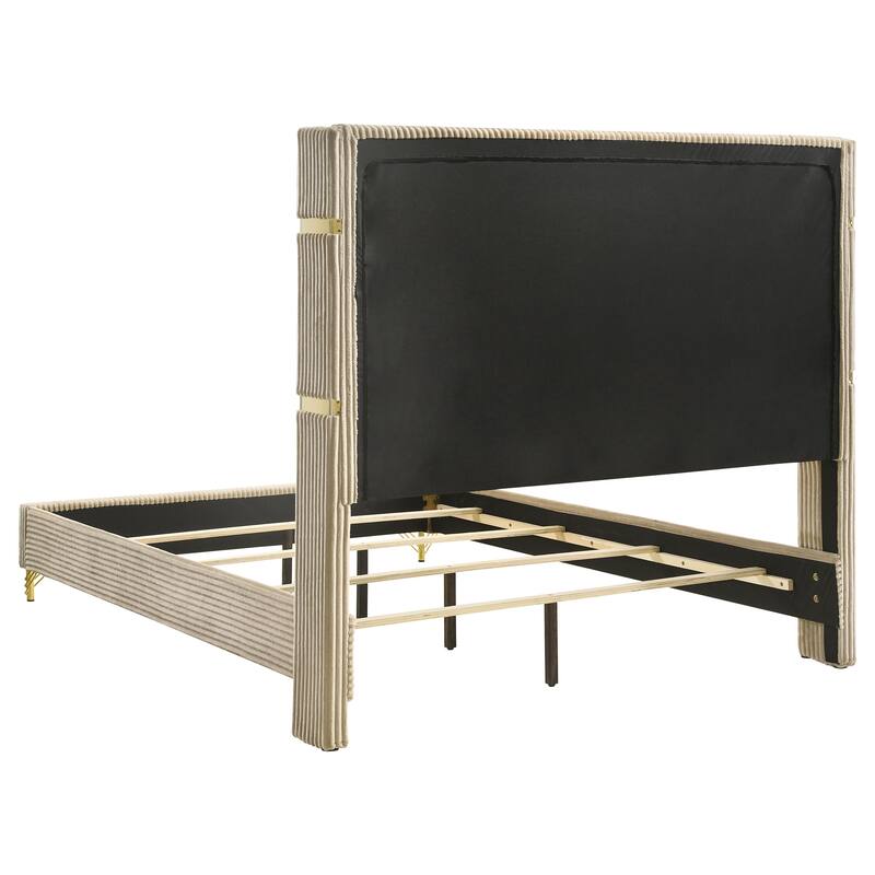 Lucia 61-inch Upholstered Eastern King Wingback Bed