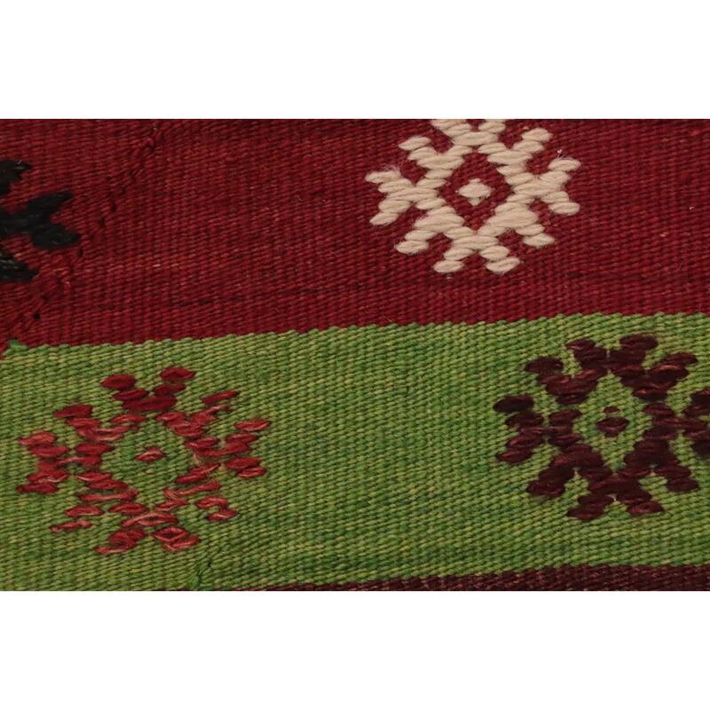 Hand Woven Oriental 100% Wool Carpet Southwestern Tribal Multi-Colored Kilim Area Rug - 9' 8'' X 5' 5''