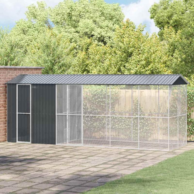 vidaXL Bird Cage Anthracite Galvanized steel - 645 x 208 x 247 cm