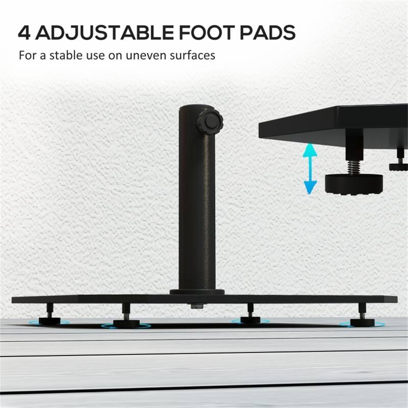 Heavy Duty Metal Umbrella Base for Outdoor Patio Garden Deck Poolside Fits Up to 8.2 Foot Umbrellas Black