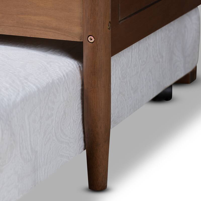 Alya Classic Traditional Farmhouse Full Daybed with Roll-Out Trundle Bed