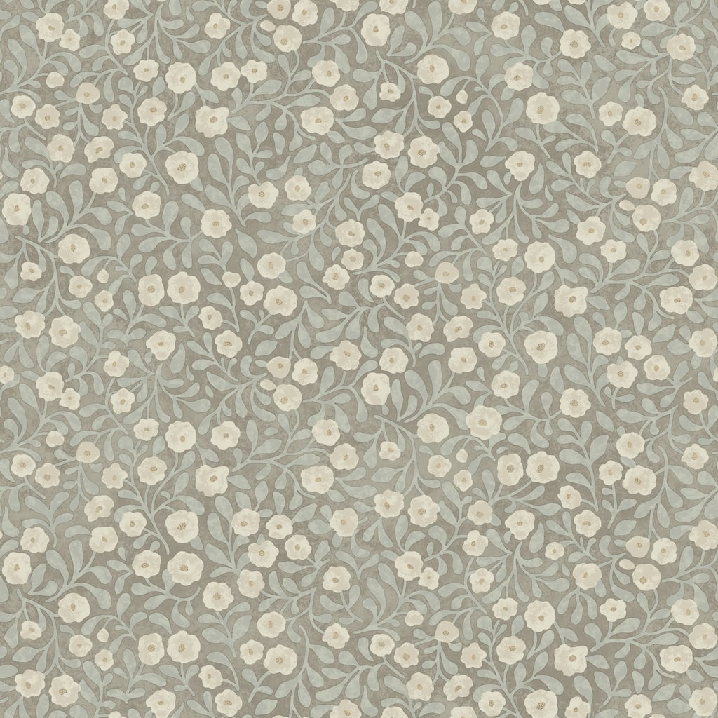 Chesapeake Poppy Trail Aqua Floral Wallpaper