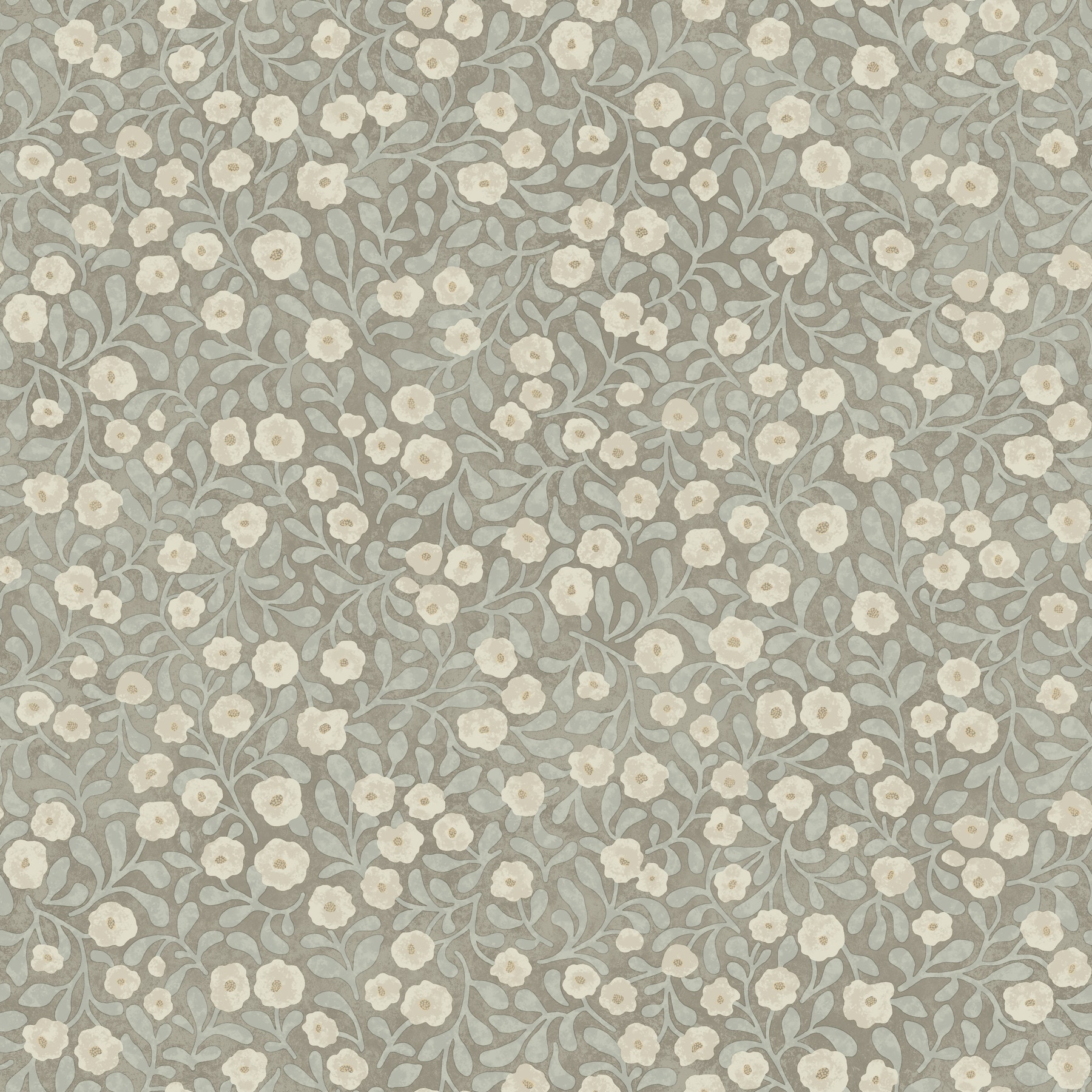 Chesapeake Poppy Trail Aqua Floral Wallpaper