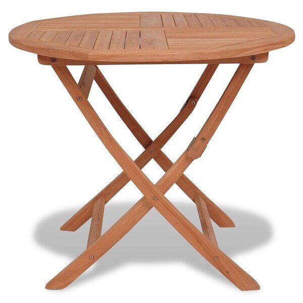 Shop vidaXL Outdoor Dining Table Round Solid Teak - Free ...
