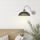 preview thumbnail 4 of 11, Golden Lighting Kinsley 1-light Swing Arm Wall Lamp in Antique Black Iron shade