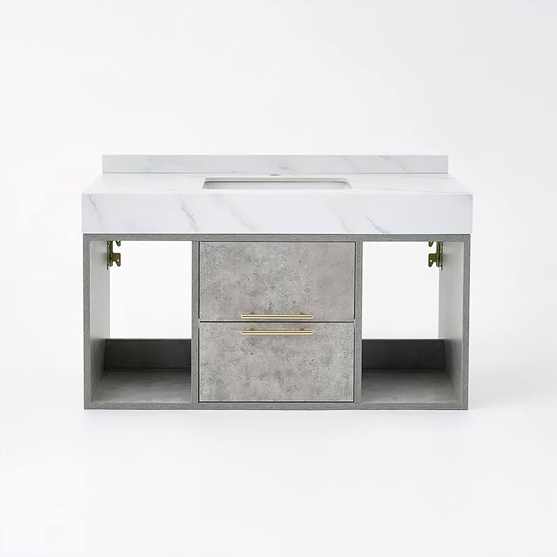 39.4" Wall-Mounted Single Bathroom Vanity Set