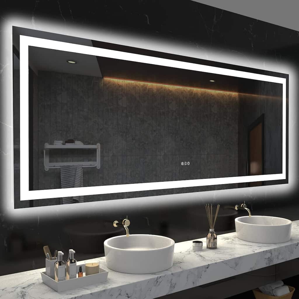 77x36 Inch Frameless LED Bathroom Mirror,Smart Mirror