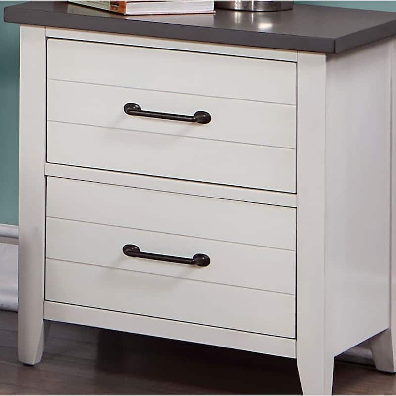 Nightstand Bedroom 1pc Nightstand Pull 2-Drawers