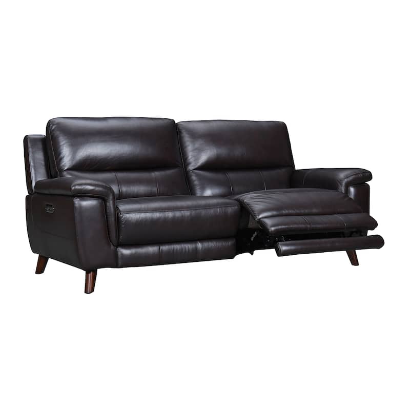 Lizette 78" Dove Gray or Brown Leather Power Recliner Sofa with USB
