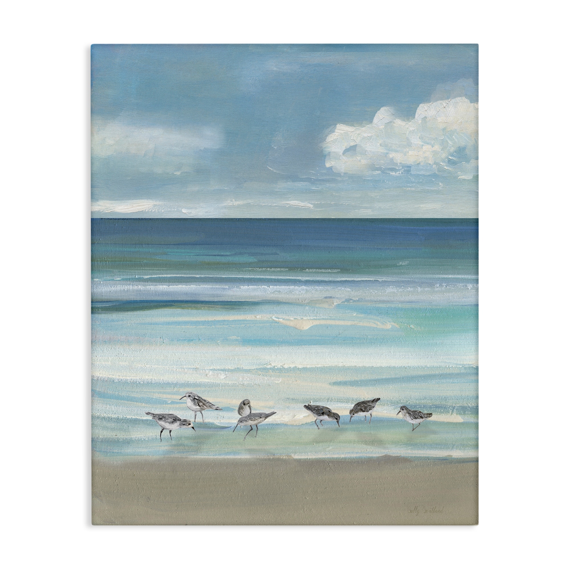 Stupell Gentle Waves Shore Birds Canvas Wall Art Design By Sally Swatland
