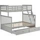 preview thumbnail 14 of 56, Twin Over Full Wood Bunk Bed with Storage Drawers and Ladder