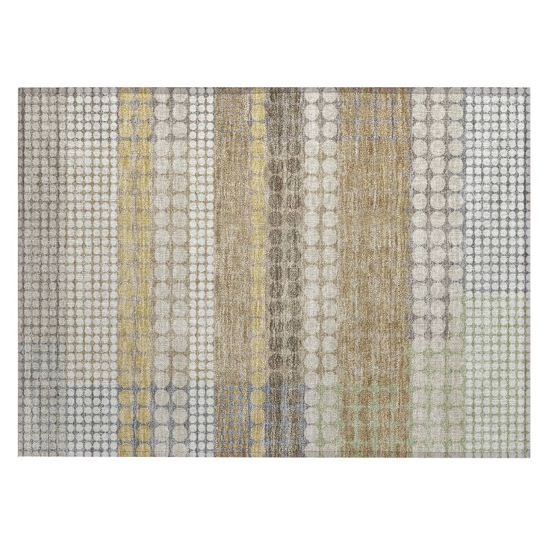 Machine Washable Indoor/ Outdoor Casual Dotty Chantille Rug
