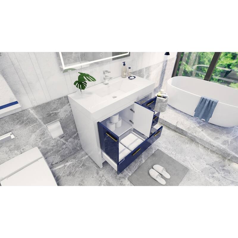 Dove 42'' Freestanding Vanity with Reinforced Acrylic Sink