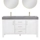 preview thumbnail 80 of 99, Leon 60 in. Double Bathroom Vanity with Composite Stone Top