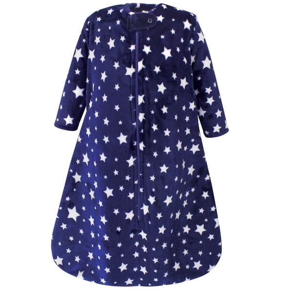 slide 1 of 1, Hudson Baby Infant Plush Sleeping Bag, Sack, Blanket, Navy Stars 0-6 Months - Navy Stars