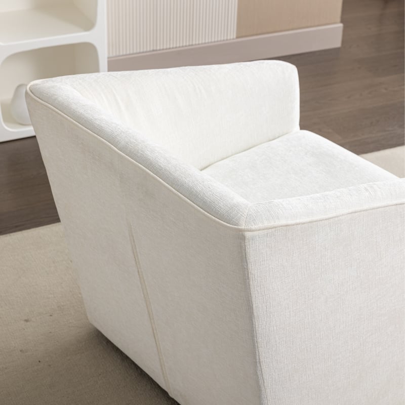 Modern 360°Swivel Upholstered Barrel Armchair for Home Sofa Living Room,Bedroom