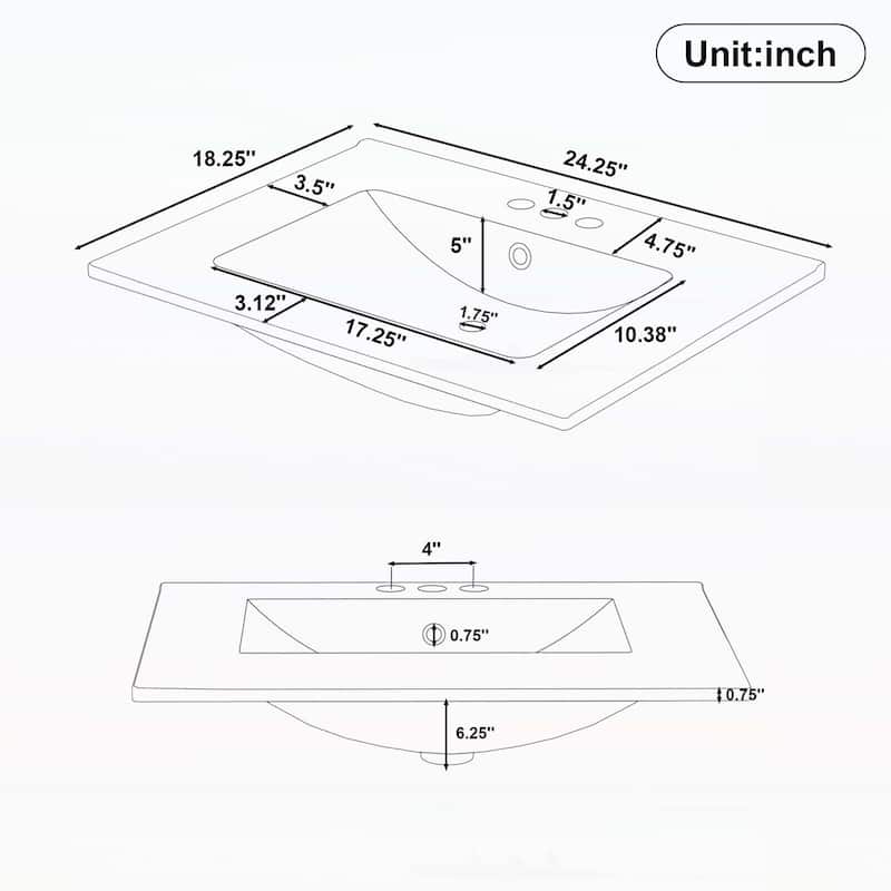24" Bathroom Vanity with Sink
